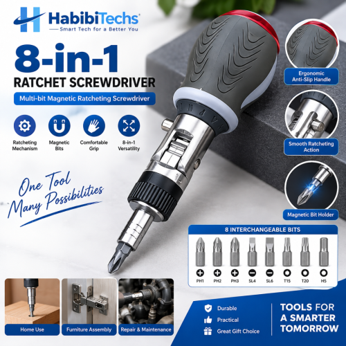 8-in-1 Ratchet Screwdriver